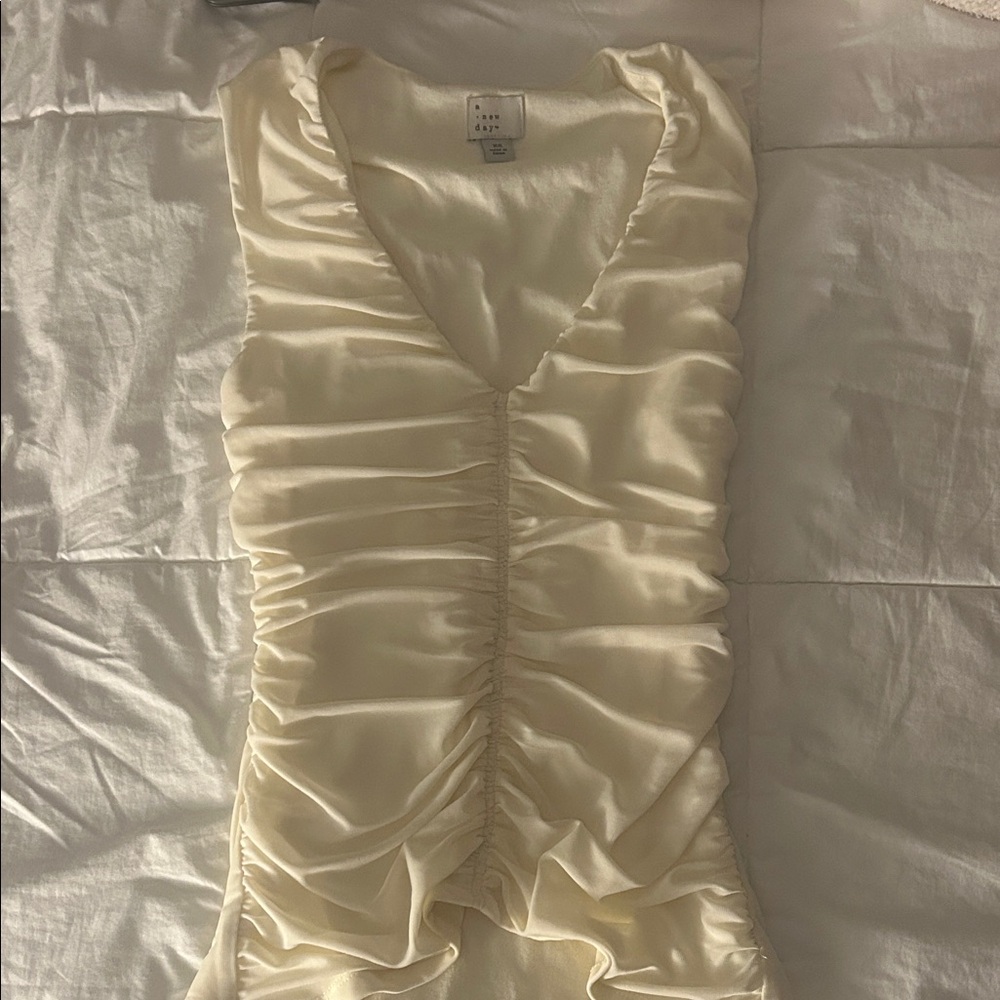 A New Day Cream Ruched Tank Top